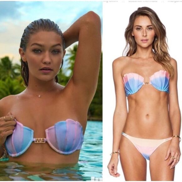 WILDFOX Couture NWT  ombre rainbow bikini bottom sz Medium - Picture 5 of 6